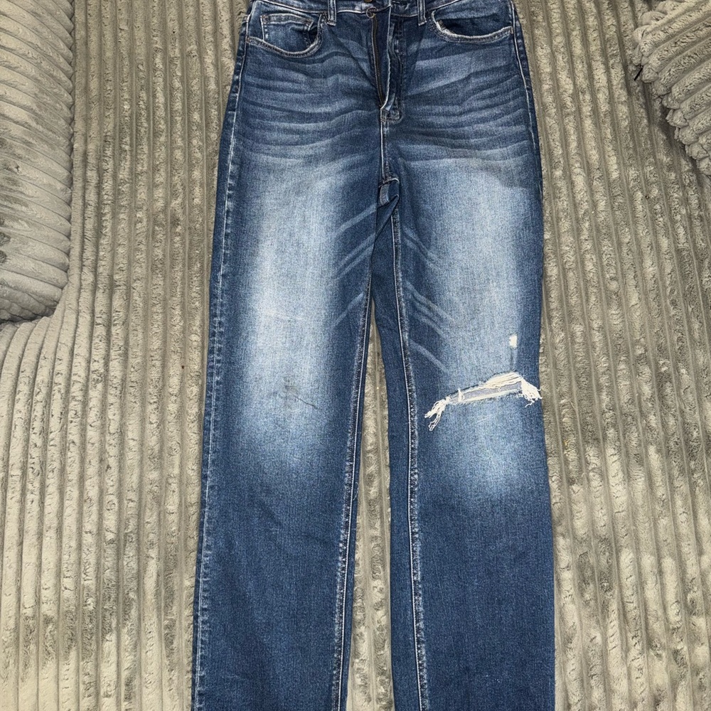 Flying Monkey Medium Wash Distressed Straight Leg Jeans